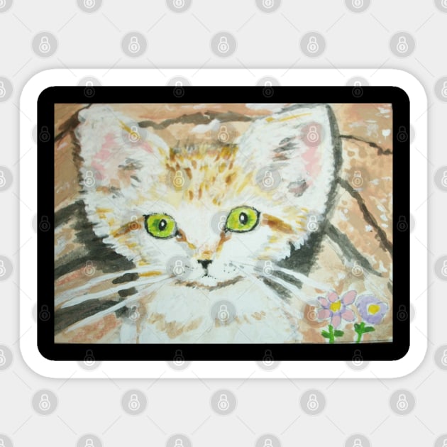 Sandcat  kitten art Sticker by SamsArtworks